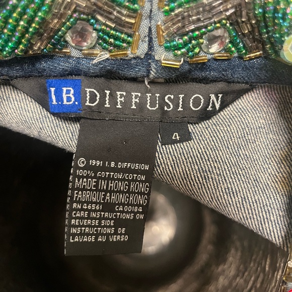 I B Diffusion beaded collar denim jacket size 4 1990s 1990s 1990s 1990s fall - Picture 14 of 17